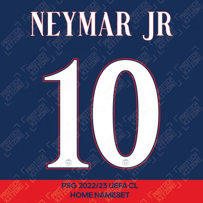 Neymar Jr 10 (Official PSG 2022/23 Home UEFA CL Name and Numbering), UEFA CL Version, NJR10 PSG HM UCL 2223, 
