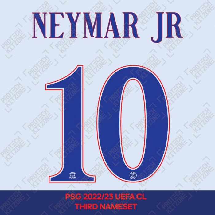 Neymar Jr 10 (Official PSG 2022/23 Third UEFA CL Name and Numbering), UEFA CL Version, NJR10 PSG 3R UCL 2223, 