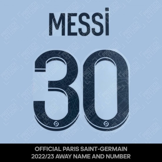 Messi 30 (Official PSG 2022/23 Away Ligue 1 Name and Numbering)