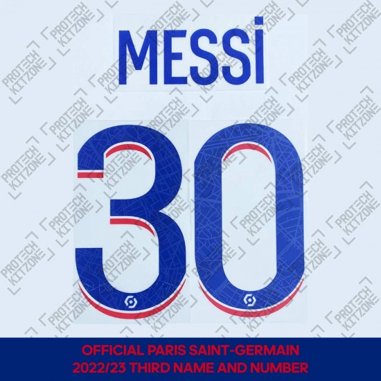 Messi 30 (Official PSG 2022/23 Third Ligue 1 Name and Numbering)