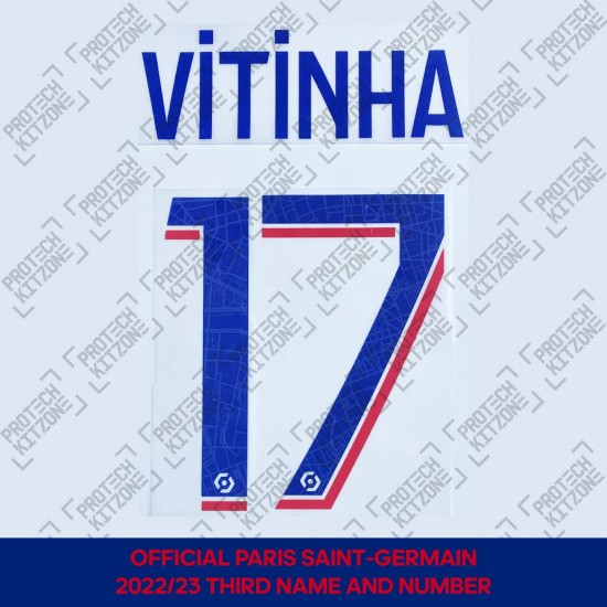 Vitinha 17 (Official PSG 2022/23 Third Ligue 1 Name and Numbering)