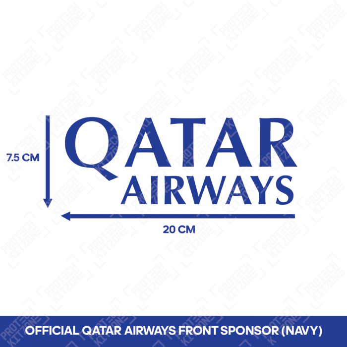 Qatar Airways Front Sponsor (Blue) - Replica Size 