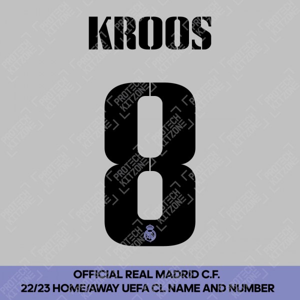 Kroos 8 (Official Real Madrid FC 2022/23 Home / Away Cup Competition Name and Numbering)