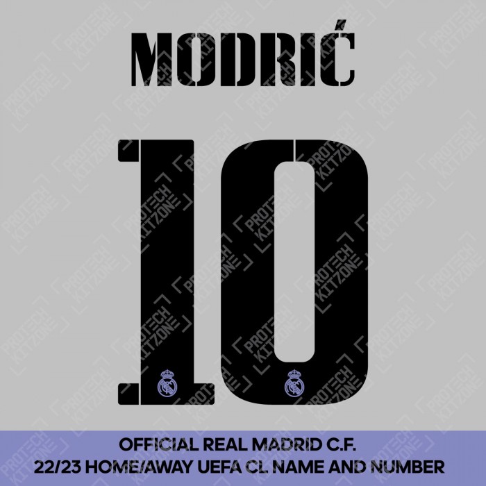 Modrić 10 - Official Real Madrid CF 2022/23 Home / Away Name and Numbering