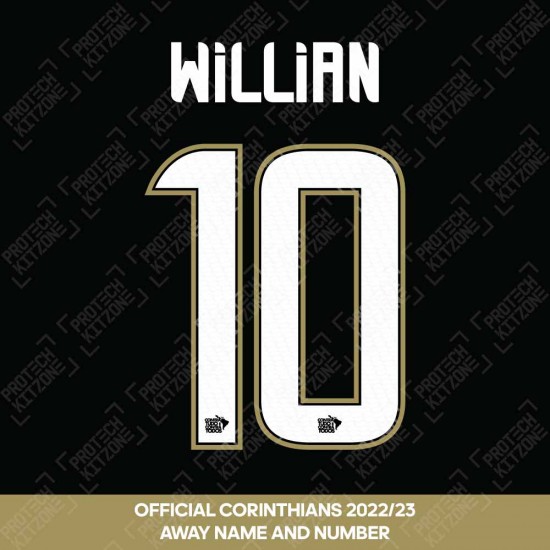 Willian 10 - Official Corinthians 2022/23 Away Nameset 