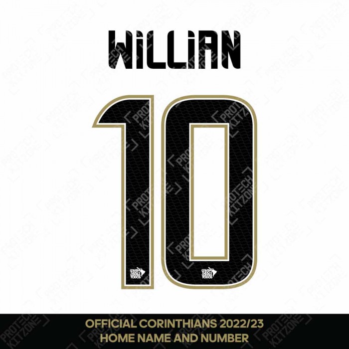 Willian 10 - Official Corinthians 2022/23 Home Nameset, Sports Club Corinthians Paulista, W10 2223 SCCP HM, 