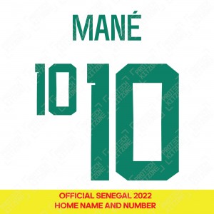 Mané 10 (Official Senegal 2022 Home Name and Numbering)