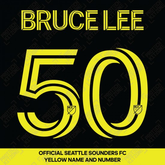 Bruce Lee 50 - Official Seattle Sounders FC The Bruce Lee 23/24 Away Shirt Name and Number