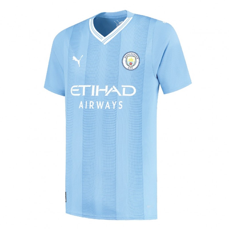 Manchester City 2023/24 Home Shirt with Haaland 9 Club Version Name and Number