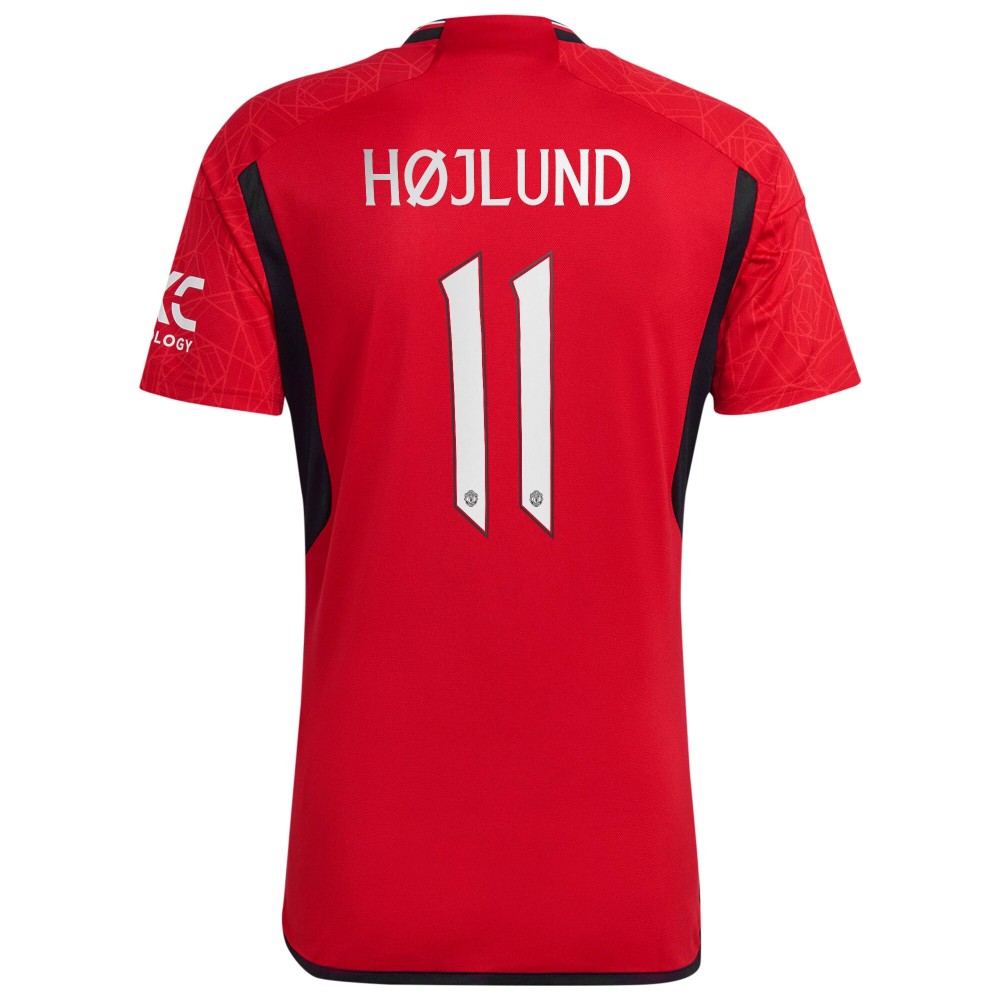 Manchester United 2023/24 Home Shirt with Højlund 11 - Club Version