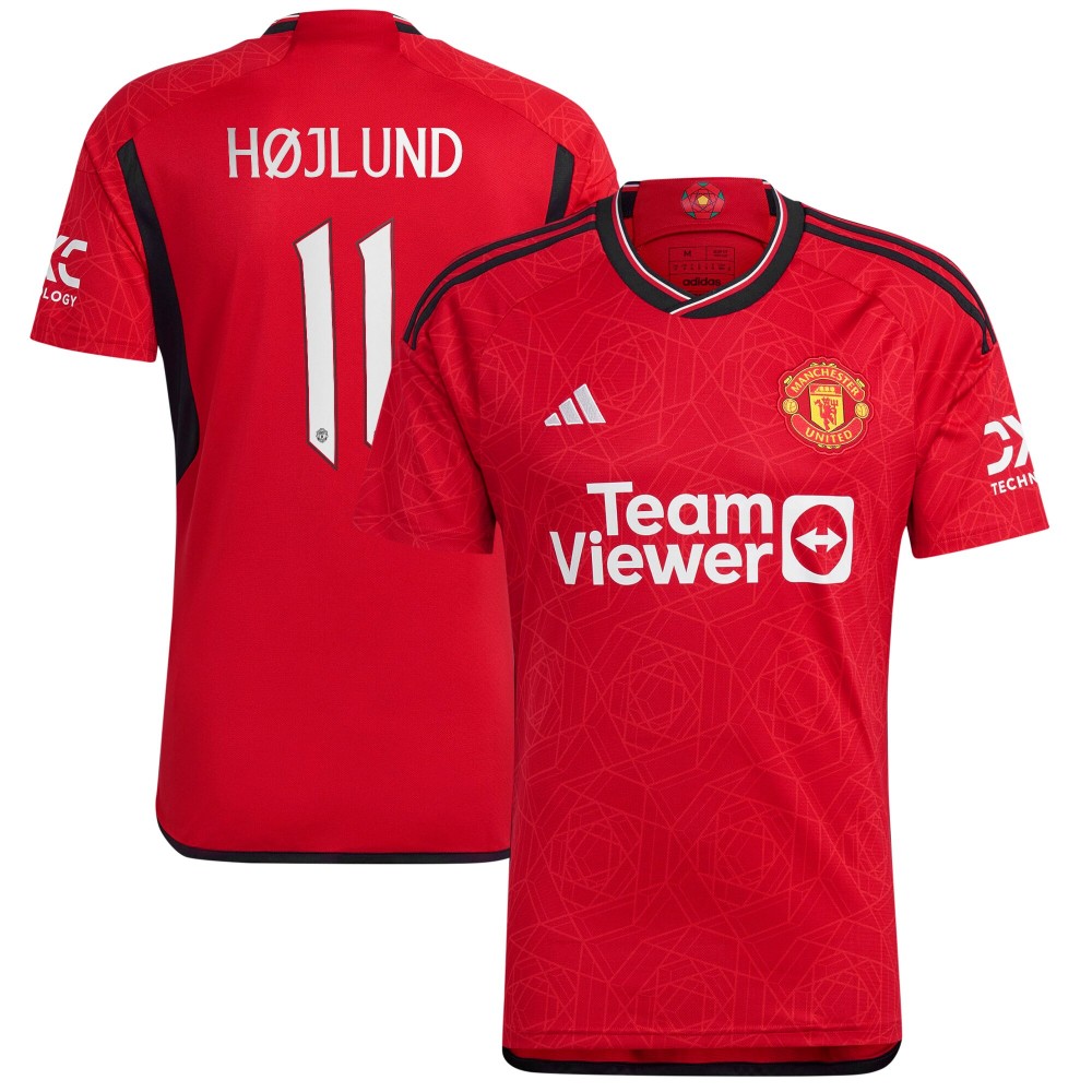 Manchester United 2023/24 Home Shirt with Højlund 11 - Club Version