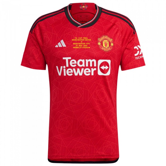 Manchester United 2023/24 Home Shirt - FA Cup Final Edition (Embroidered Match Details) 