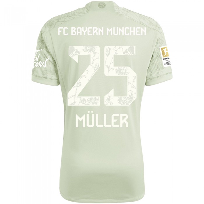FC Bayern Munich 2023/24 Oktoberfest Shirt With Muller 25 - Official Club Version Nameset (Bundesliga Full Set Version) 