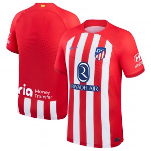 Atletico Madrid 2023/24 Home Shirt with RIYADH AIR and Full LFP Sponsors 