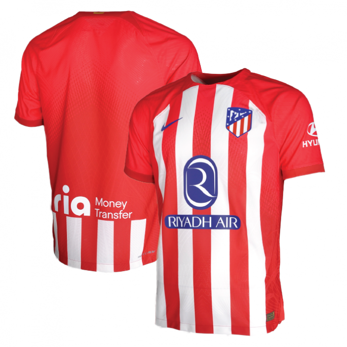 [Player Edition] Atletico Madrid 2023/24 Dri Fit Adv. Home Shirt with RIYADH AIR and Full LFP Sponsors 