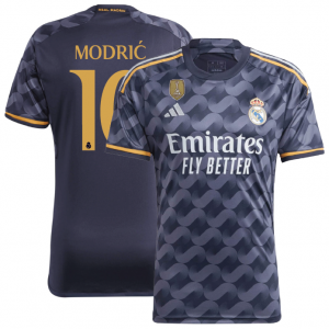 Real Madrid 2023/24 Away Shirt With 2022 Club World Champions And Modric 10