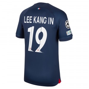Paris Saint-Germain 2023/24 Home Shirt with Lee Kang In 19 Set (Ligue 1 or UEFA CL Version) 