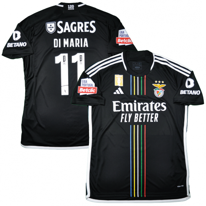 Benfica 2023/24 Away Shirt With Di Maria 11 (Liga Portugal Full Set Version) 