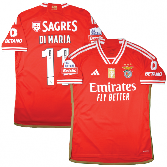 Benfica 2023/24 Home Shirt With Di Maria 11 (Liga Portugal Full Set Version) 