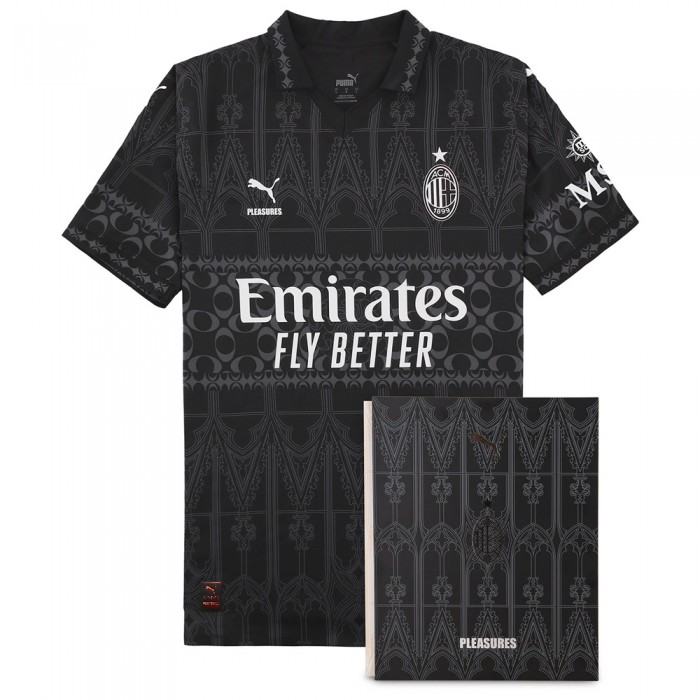 [Player Edition] AC Milan x Pleasures 2023/24 Ultraweave Fourth Shirt - Dark Version (Oversea Imported Version)