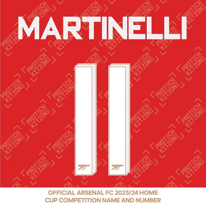Martinelli 11 (Official Arsenal 2023/24 Home Club Name and Numbering)
