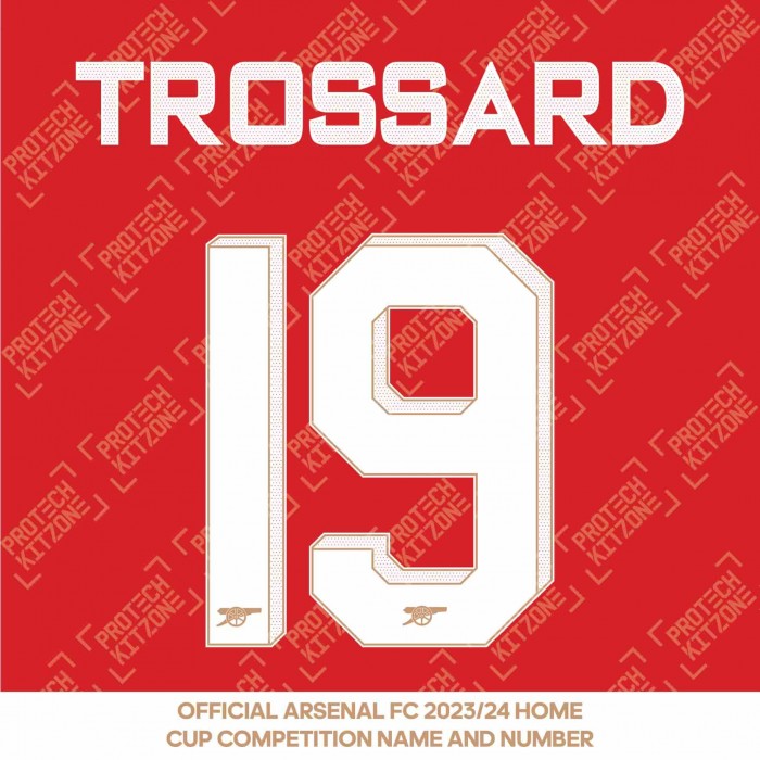 Trossard 19 (Official Arsenal 2023/24 Home Club Name and Numbering)