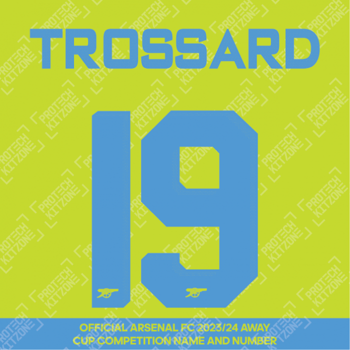 Trossard 19 (Official Arsenal 2023/24 Away Club Name and Numbering)