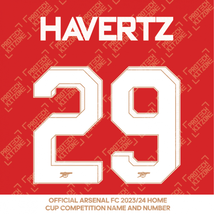 Havertz 29 (Official Arsenal 2023/24 Home Club Name and Numbering)