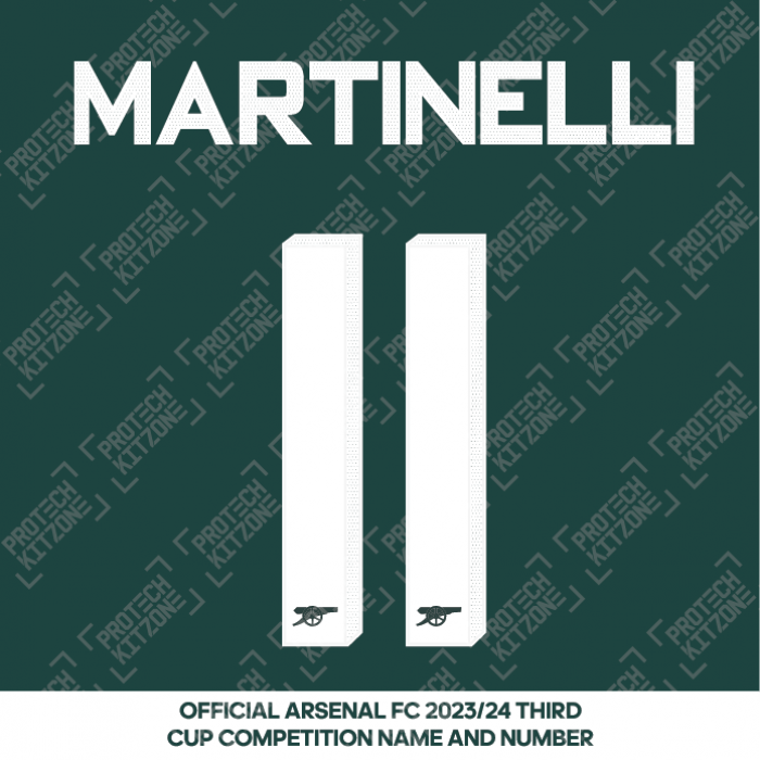 Martinelli 11 (Official Arsenal 2023/24 Third Club Name and Numbering)