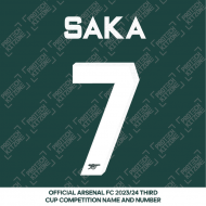Saka 7 (Official Arsenal 2023/24 Third Club Name and Numbering)