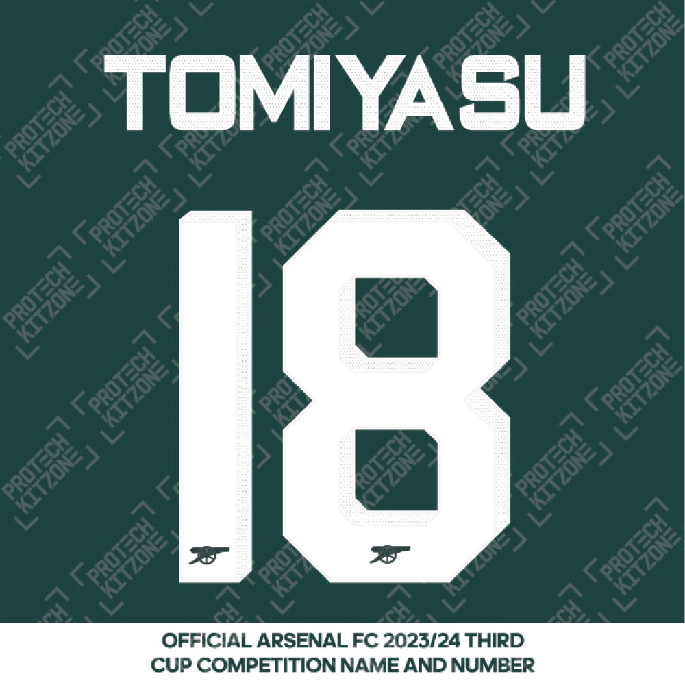 Tomiyasu 18 (Official Arsenal 2023/24 Third Club Name and Numbering)