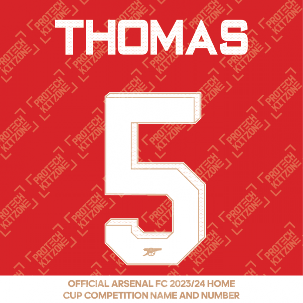Thomas 5 (Official Arsenal 2023/24 Home Club Name and Numbering)