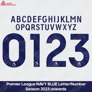 [Season 2023/24] [Navy] Official Premier League Player Size Name and Number Printing - By Avery Dennison