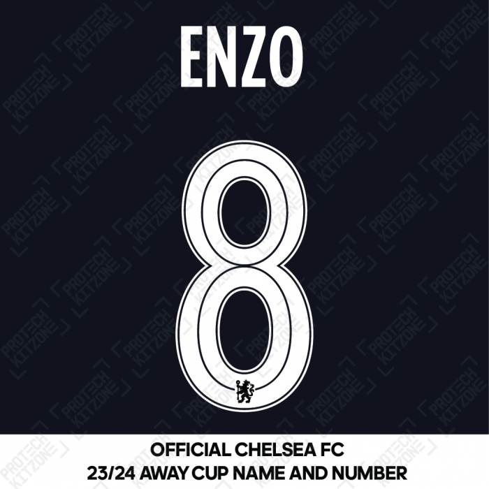 Enzo 8 (Official Name and Number Printing for Chelsea FC 23/24 Away Shirt)