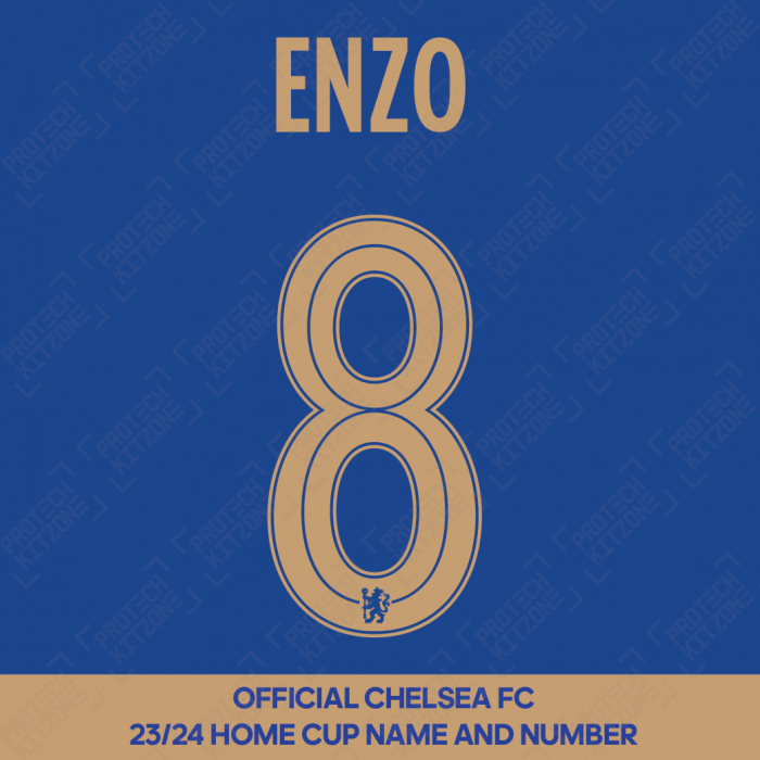 Enzo 8 (Official Name and Number Printing for Chelsea FC 23/24 Home Shirt) 