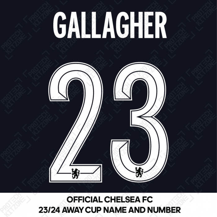 Gallagher 23 (Official Name and Number Printing for Chelsea FC 23/24 Away Shirt)
