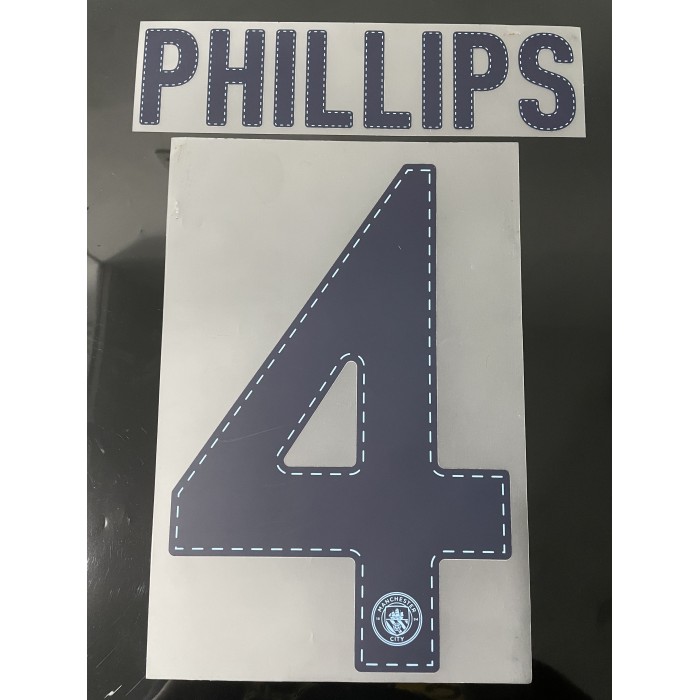Phillips 4 (Official Cup Competition Name and Number Printing for Manchester City 2022/23 Away Shirt), 2022/23 Season Nemesets, P4MCFC2223A, 