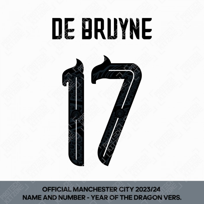 De Bruyne 17 (Official Name and Number Printing for Manchester City Year Of The Dragon Shirt) 