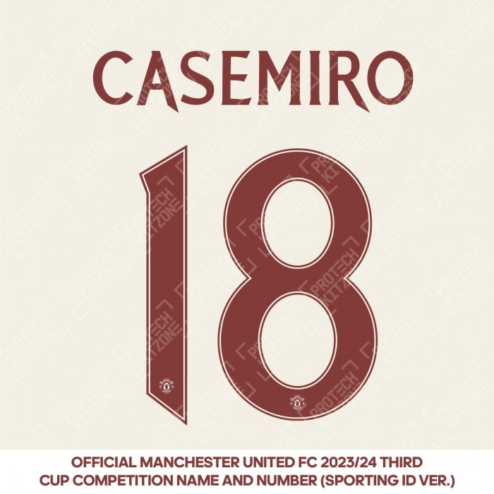 Casemiro 18 (Official Manchester United FC 2023/24 Third Name and Numbering) 