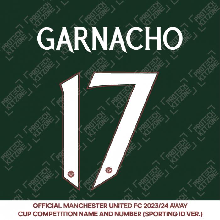 Garnacho 17 (Official Manchester United FC 2023/24 Away Name and Numbering) 