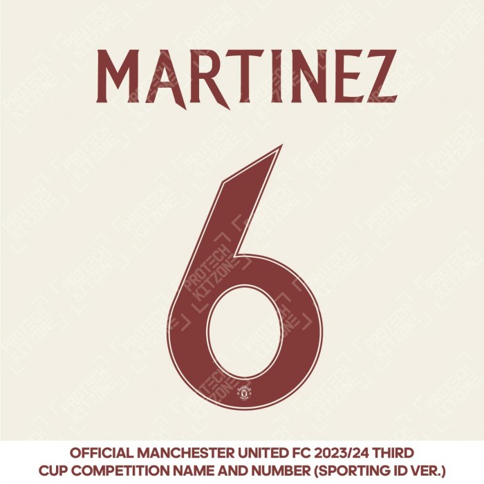 Martinez 6 (Official Manchester United FC 2023/24 Third Name and Numbering) 