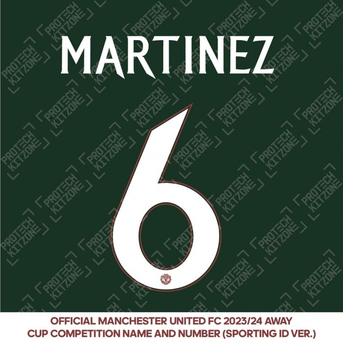 Martinez 6 (Official Manchester United FC 2023/24 Away Name and Numbering) 