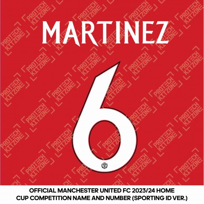 Martinez 6 (Official Manchester United FC 2023/24 Home Name and Numbering) 