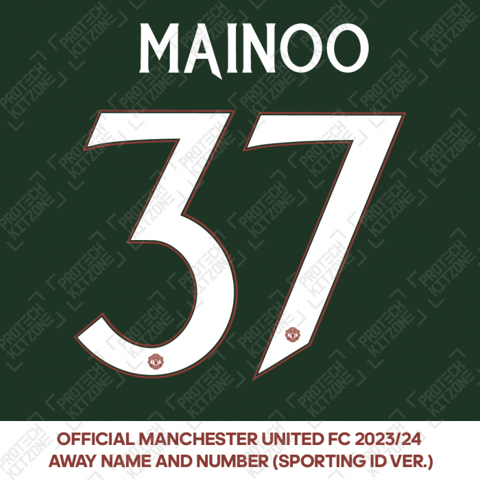 Mainoo 37 (Official Manchester United FC 2023/24 Away Name and Numbering) 