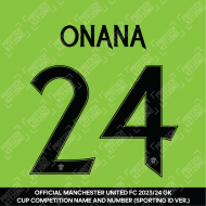 Onana 24 (Official Manchester United FC 2023/24 Home Goalkeeper Name and Numbering) 