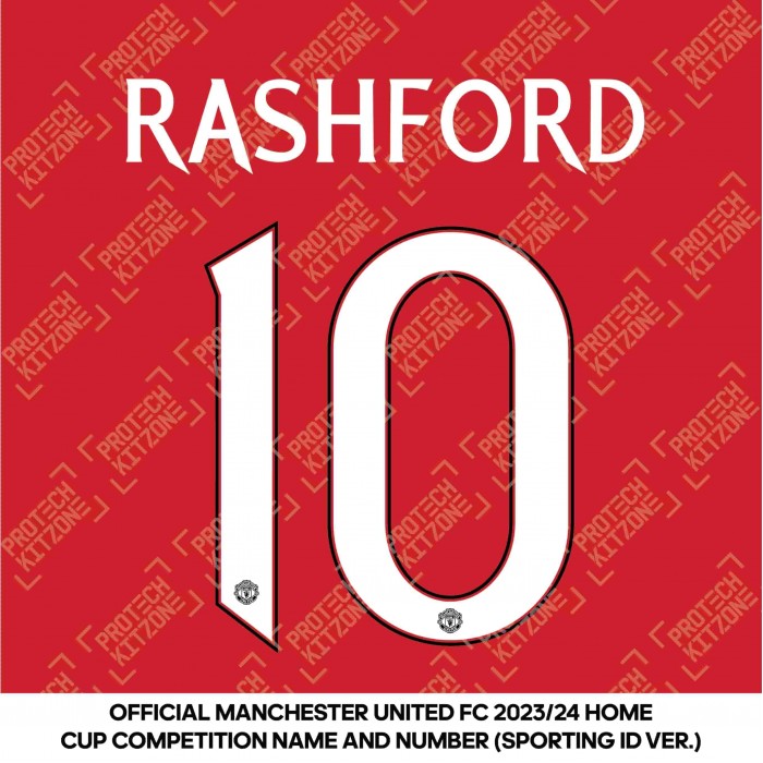 Rashford 10 (Official Manchester United FC 2023/24 Home Name and Numbering) 