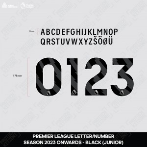 [Junior] Official Premier League Black Name and Number Printing