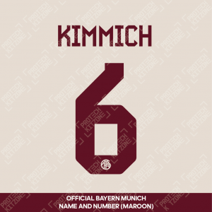 Kimmich 6 - Official Bayern Munich 2023/24 Third Name and Numbering