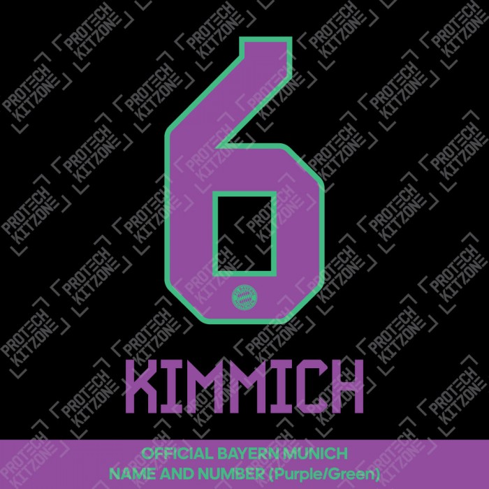 Kimmich 6 - Official Bayern Munich 2023/24 Away Name and Numbering