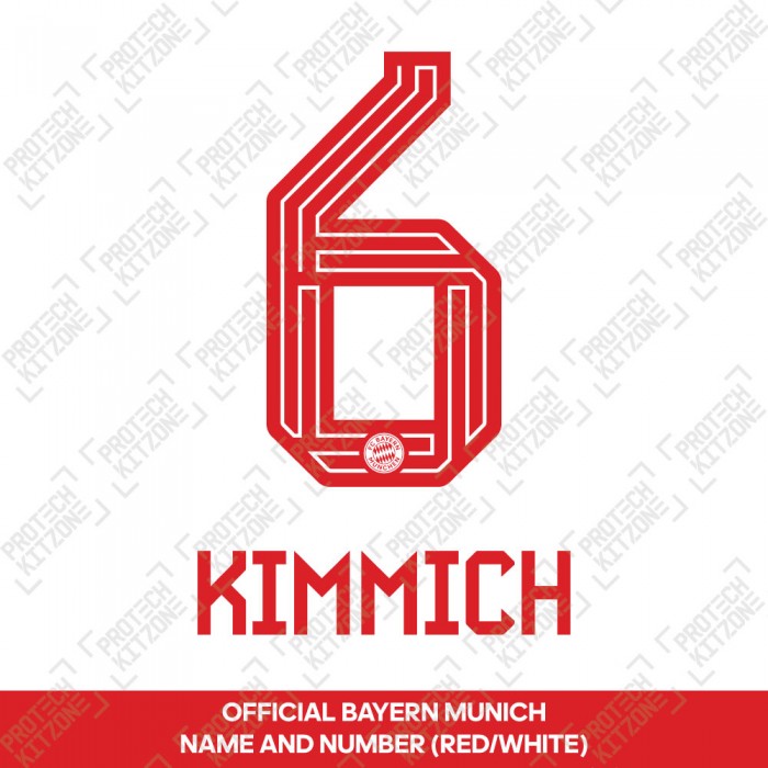 Kimmich 6 - Official Bayern Munich 2023/24 Home Name and Numbering